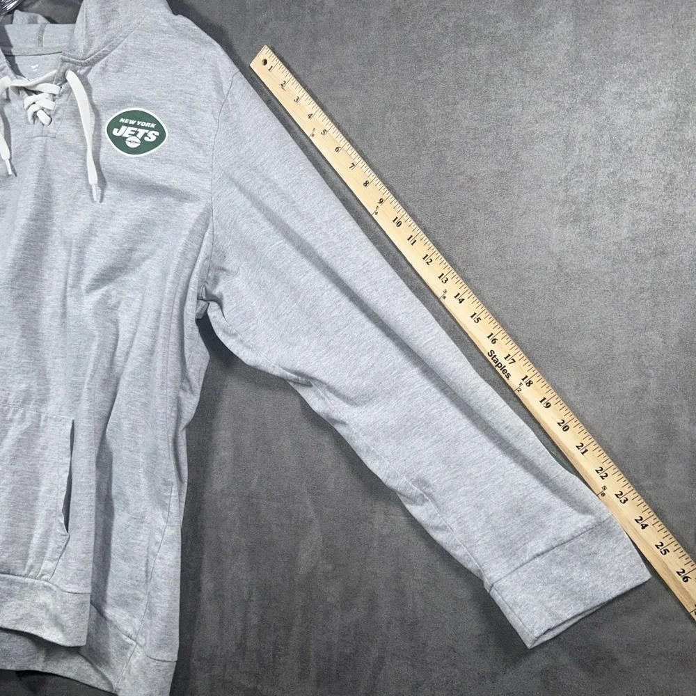 New York Jets Fanatics Hoodie Long Sleeve Mens 3X Gray Pocket NFL Lace